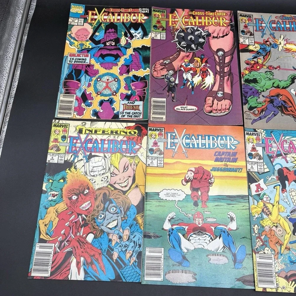 Lot of 8 Excalibur Comics Marvel 1980s 1990s Cross-Time Caper‎